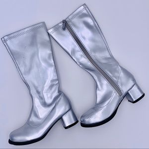 Kids Silver Go Go Boots
